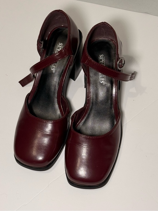 Seychelles Shoes - Seychelles Burgundy Mary Jane Ankle Strap Chunky Block Heel Raquel Sz 6.5 Goth